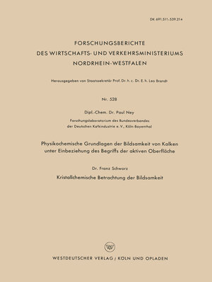 cover image of Physikochemische Grundlagen der Bildsamkeit von Kalken unter Einbeziehung des Begriffs der aktiven Oberfläche